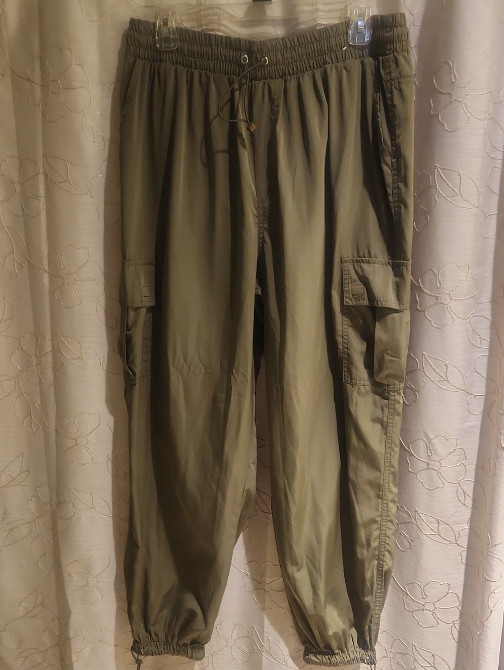Womens Comfy Olive Cargo Jogger Pants - Unbranded